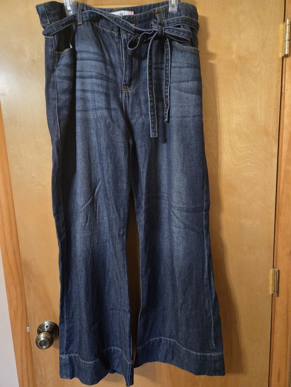 Cabi Beau Jeans Szie 14 Wide-Leg Jeans with Tie Waist